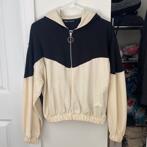 Zara half-zip sweater with hoodie
